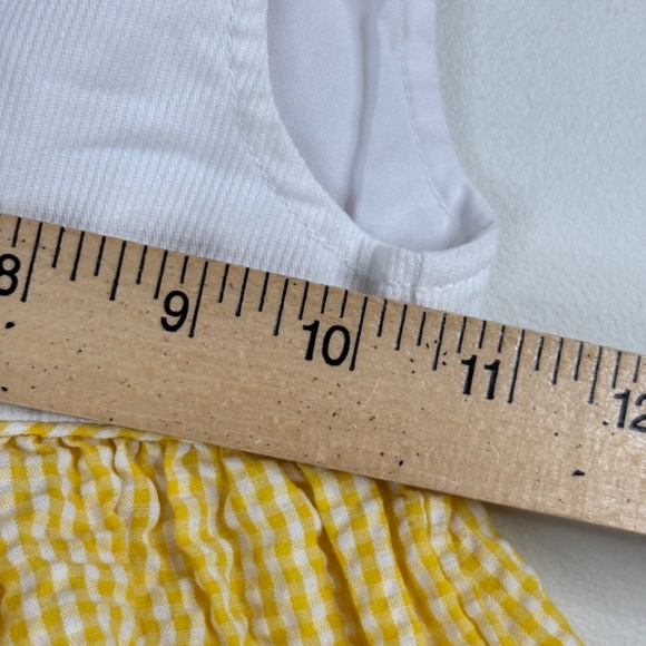 VTG 90s Samara Dress 24M Embroidered Snail Yellow Gingham Cottage Collared Twee - Picture 6 of 7